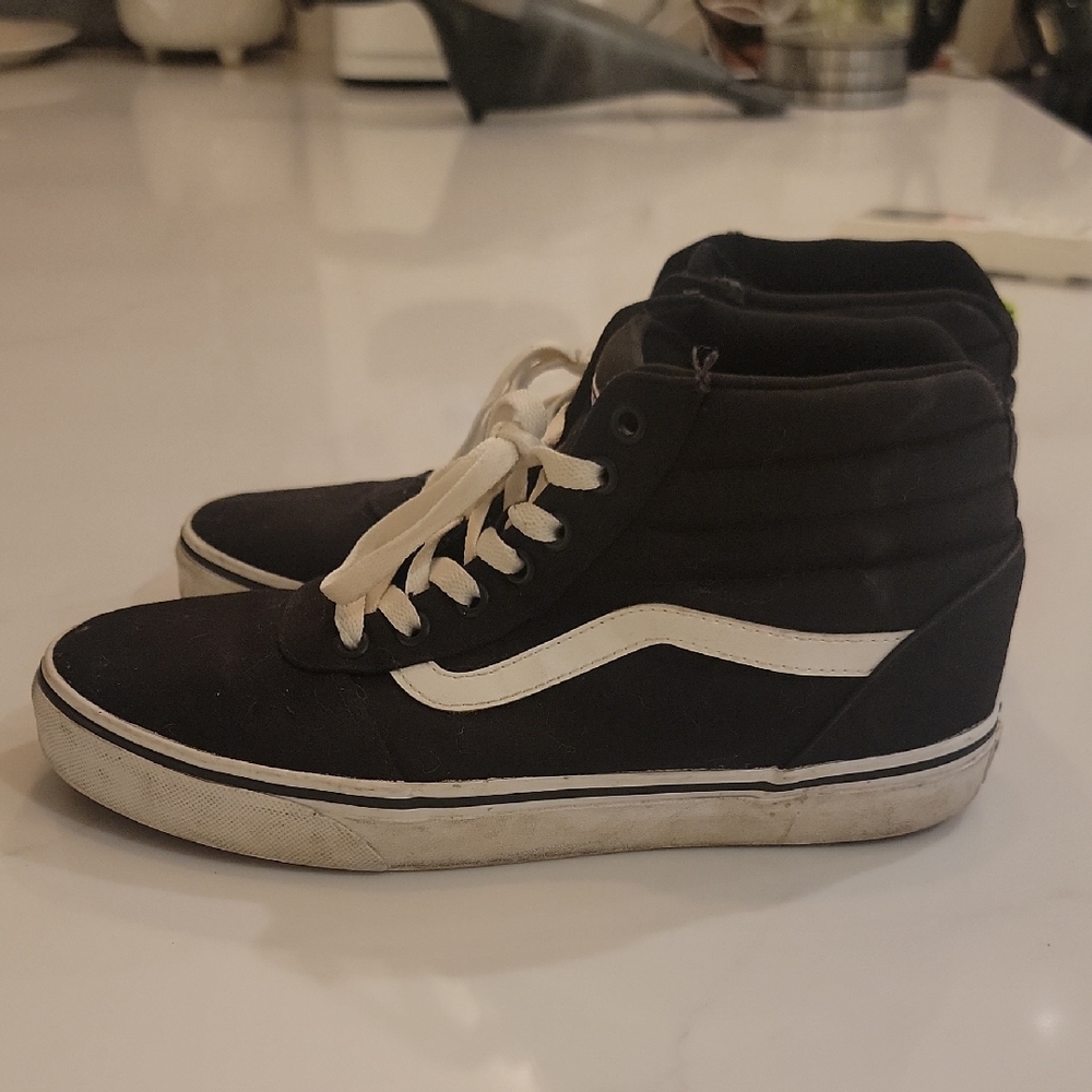 Vans Black and White High-Top Sneakers